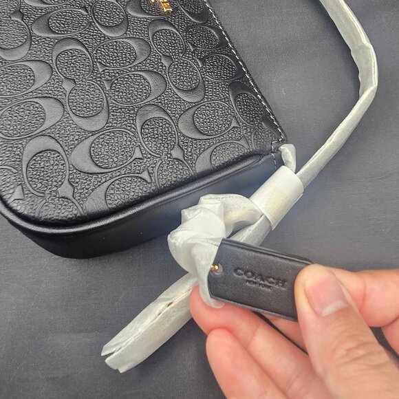 Coach Nolita 19 in Signature Embossed Leather C7362 Black - Picture 8 of 10